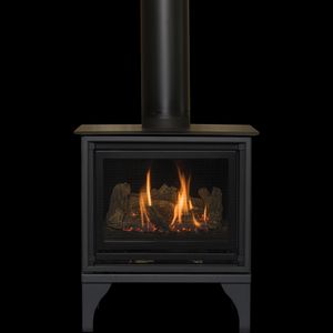 Kozy Heat: Oakport Freestanding Gas Fireplace - Logs