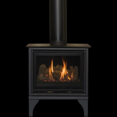 Kozy Heat: Oakport Freestanding Gas Fireplace - Logs