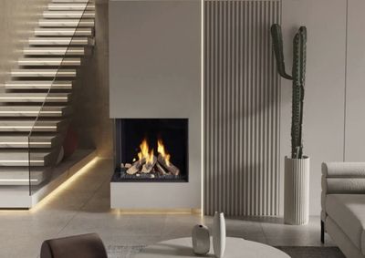 Ortal: Wilderness Two-Sided Corner Fireplace 25H - Double Glass