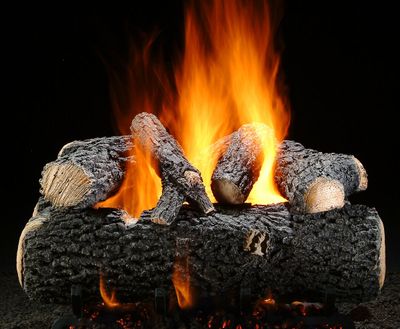 Hargrove: 21" Grand Oak See-Thru Shallow Log Set