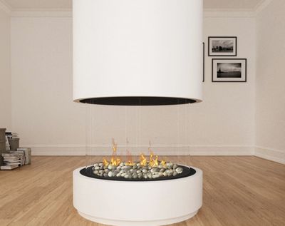 Ortal: Curve 360 - Double Glass - DV Freestanding Fireplace