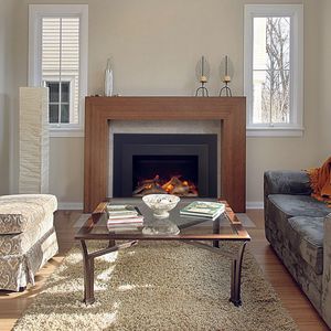 Ambiance: 34-Inch Electric Insert - Black Steel Surround & Overlay