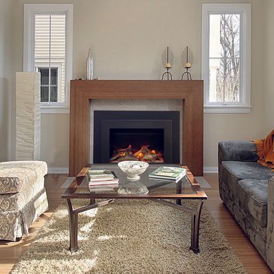 Ambiance: 34-Inch Electric Insert - Black Steel Surround & Overlay