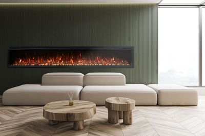 Modern Flames: 100" Spectrum Slimline Wall Mount/Recessed Fireplace