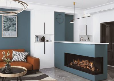 Ortal: Wilderness Two-Sided Corner Fireplace 51H - Left Side