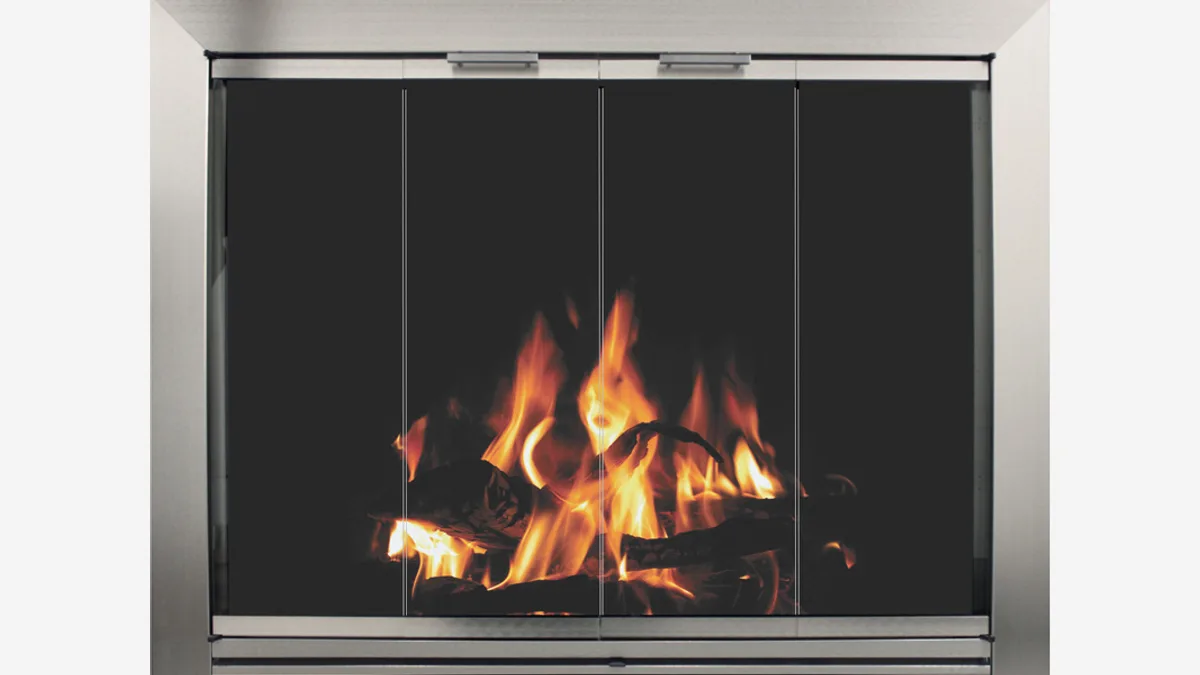 Stoll Avalon legacy aluminum fireplace glass door