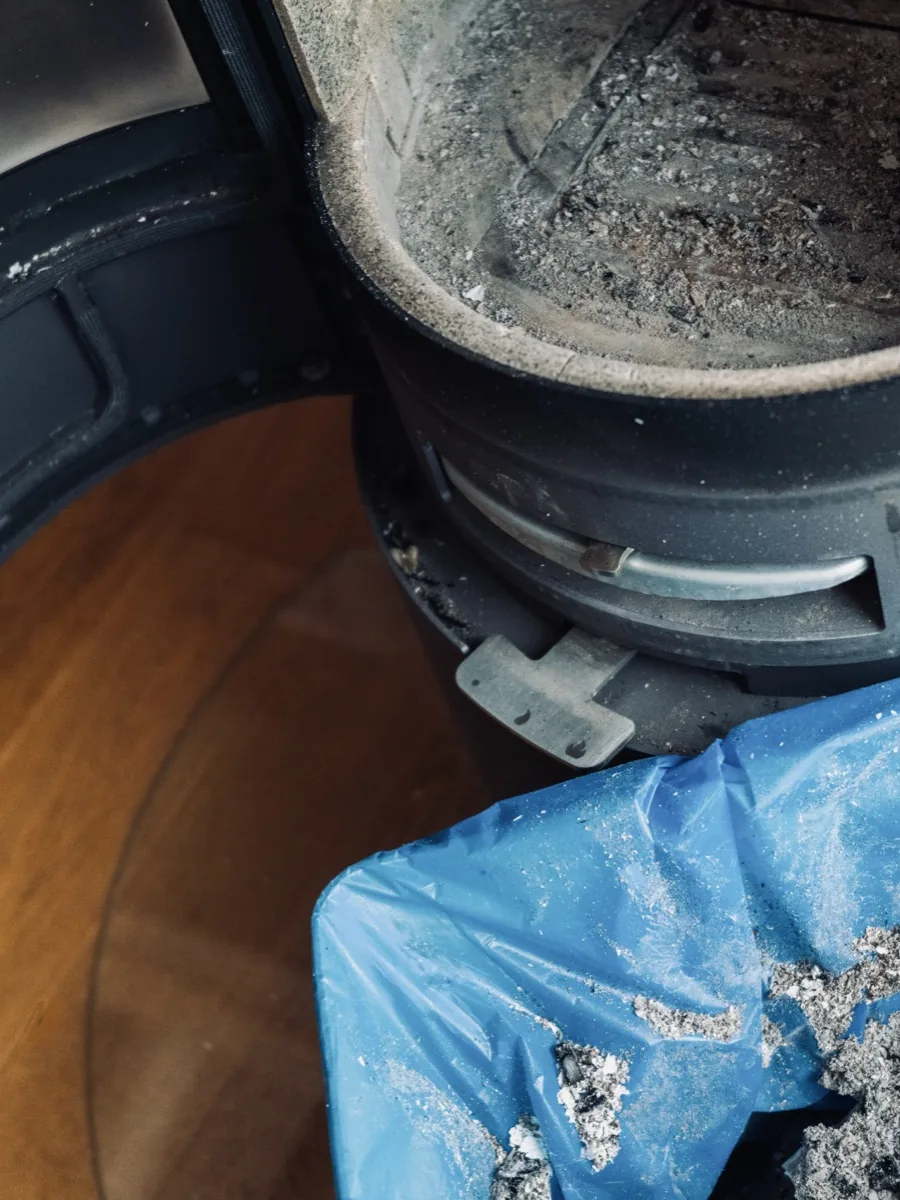 Wood stove in need of service and cleaning in a Southwest Montana home